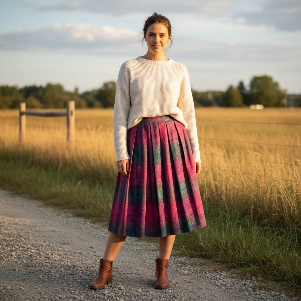 Geiger made in Austria Vintage pleated maxi skirt size 42